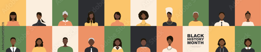 Fototapeta premium Black History Month banner.