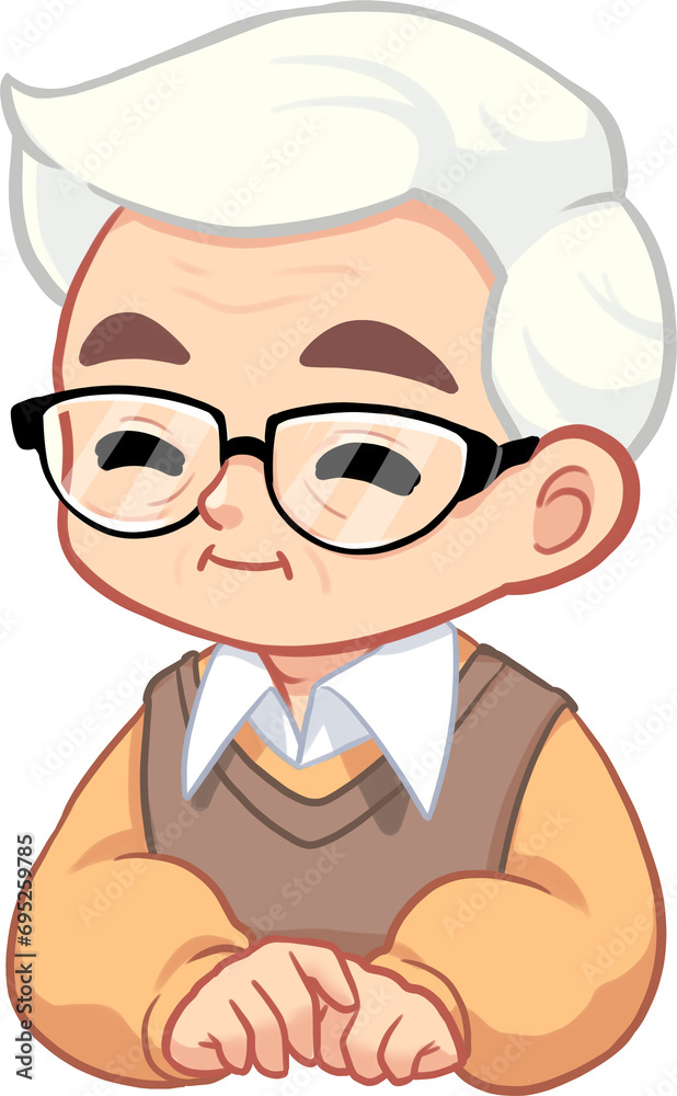 character grandpa with glasses
