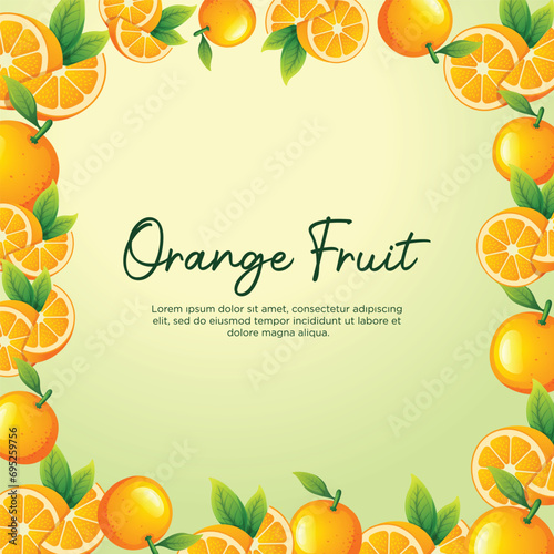 Orange fruit frame. Background design
