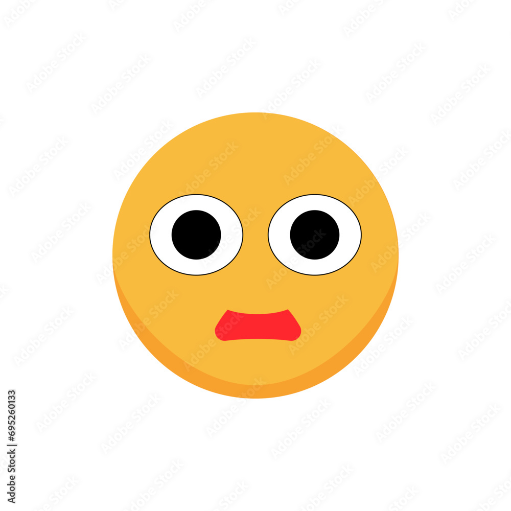 Puzzled emoticon. Cartoon emoji. Flat vector Puzzled emoticon. Cartoon emoji. Flat vector