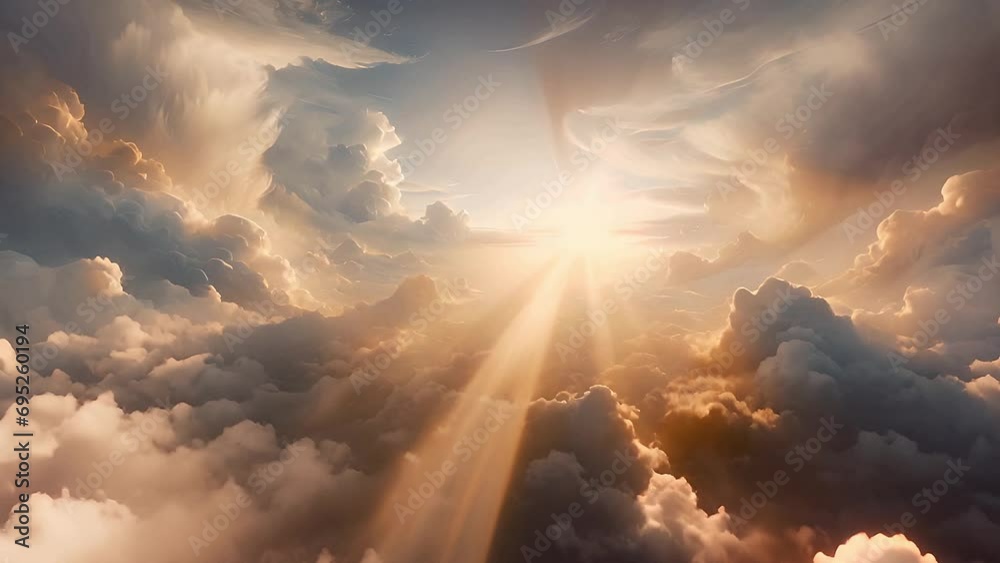 Ethereal Flight Through Heavenly Clouds