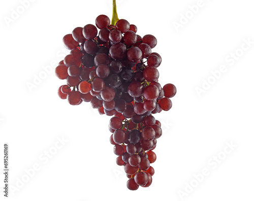 fresh champagne grapes on white background, isolated