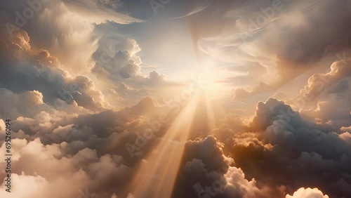 Ethereal Flight Through Heavenly Clouds photo