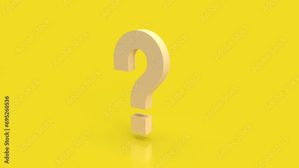The yellow question mark for abstract background 3d rendering. The yellow question mark for abstract background 3d rendering.