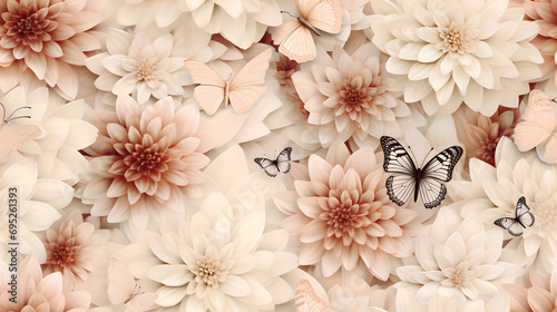 Flowers and Butterflies, Connection Patterns © 정훈 이