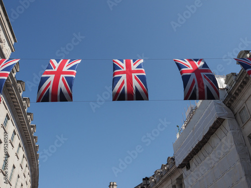 Coronation flags in Regent Street in London (ID: 695261557)