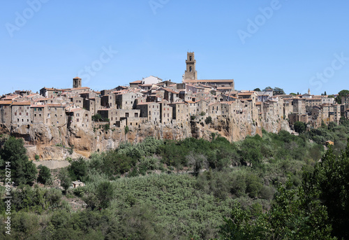 Pitigliano - the picturesque medieval town founded in Etruscan time on the tuff hill in Tuscany  Italy.