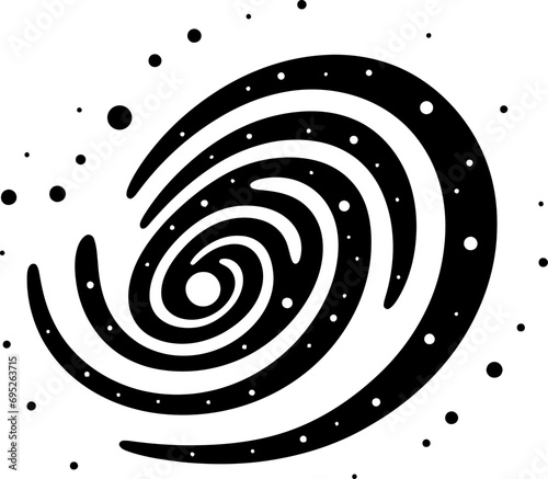 Milkyway space galaxy silhouette in black color. Vector template design for laser cutting wall art.