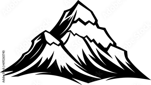 Mountain silhouette in black color. Vector template for laser cutting wall art.