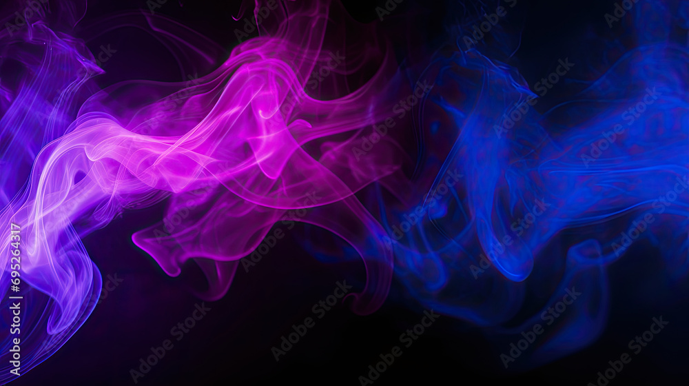 abstract colorful gradient background for design as banner, ads, and presentation concept. Wave neon blue and purple smoke dark abstract background