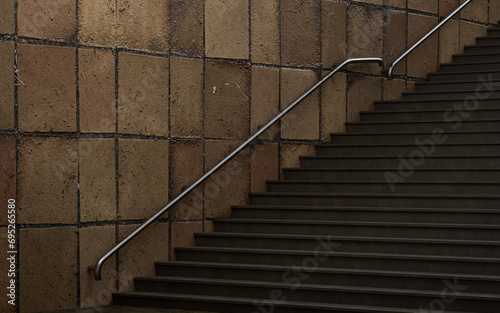3d rendering walk way out from subway