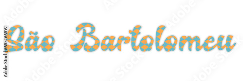 são Bartolomeu - Saint Bartholomew, saint name Portugal, written in Portuguese, light blue color, vector graphics, ideal for parties, name days, greeting cards,