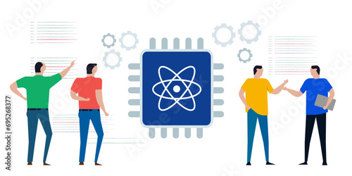 quantum computing research team working chip technology