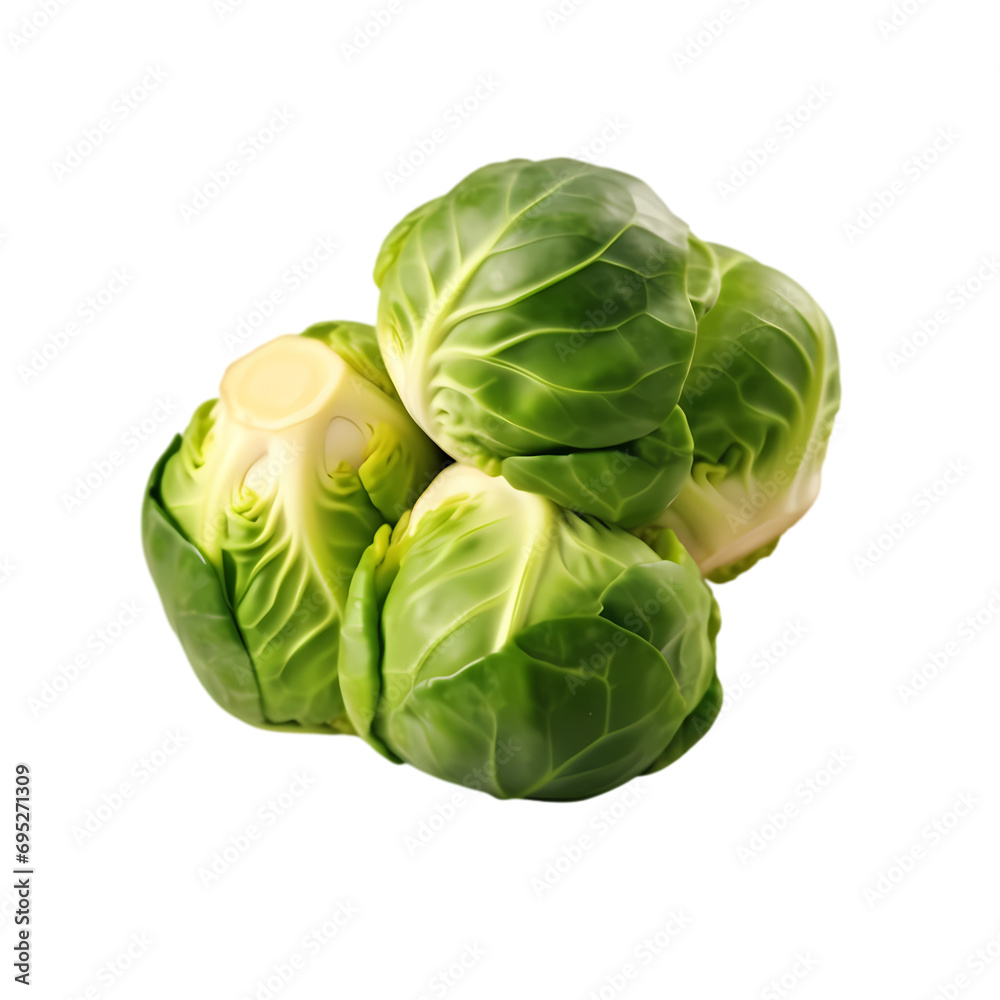 Obraz premium Spinach, cabbage isolated on transparent background