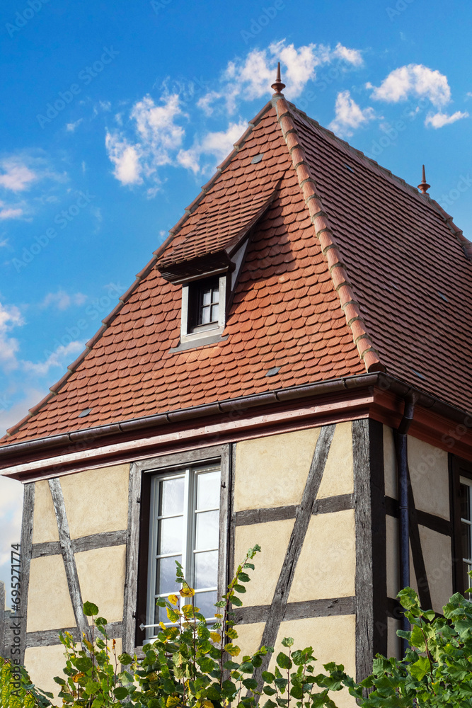 typical Alsatian house with half-timbering typical Alsatian house with half-timbering