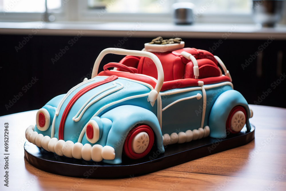 Obraz premium car shape birthday cake