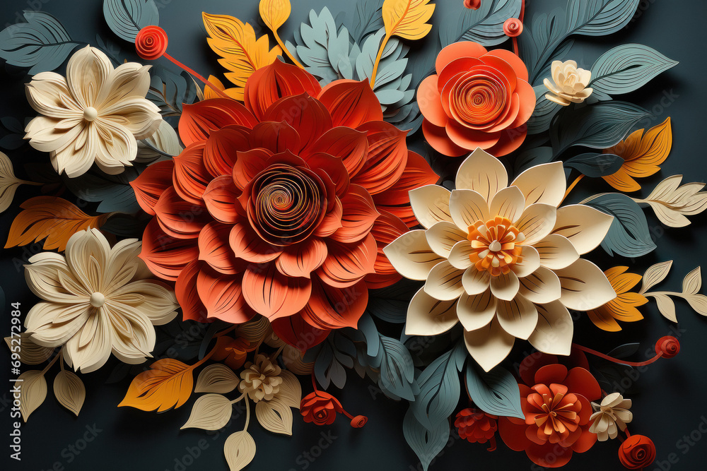 Beautiful and colorful flower on gray background Beautiful and colorful flower on gray background