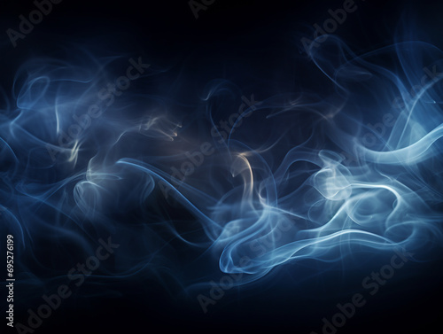 Bluish smoke on a colored background. Selective focus