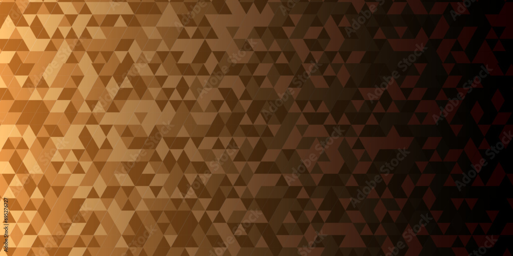 Abstract geometric brown triangle tiles pattern mosaic backdrop background. Modern abstract seamless geometric dark black pattern background with lines Geometric print composed of triangles. - obrazy, fototapety, plakaty 