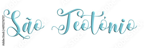São Teotónio , saint name Portugal, written in Portuguese, gold color, vector graphics, ideal for parties, name days, greeting cards,

