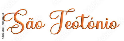 São Teotónio , saint name Portugal, written in Portuguese, gold color, vector graphics, ideal for parties, name days, greeting cards,

