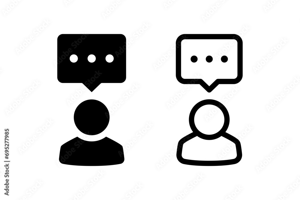 Message user icon vector set. Profile avatar symbol Message user icon vector set. Profile avatar symbol