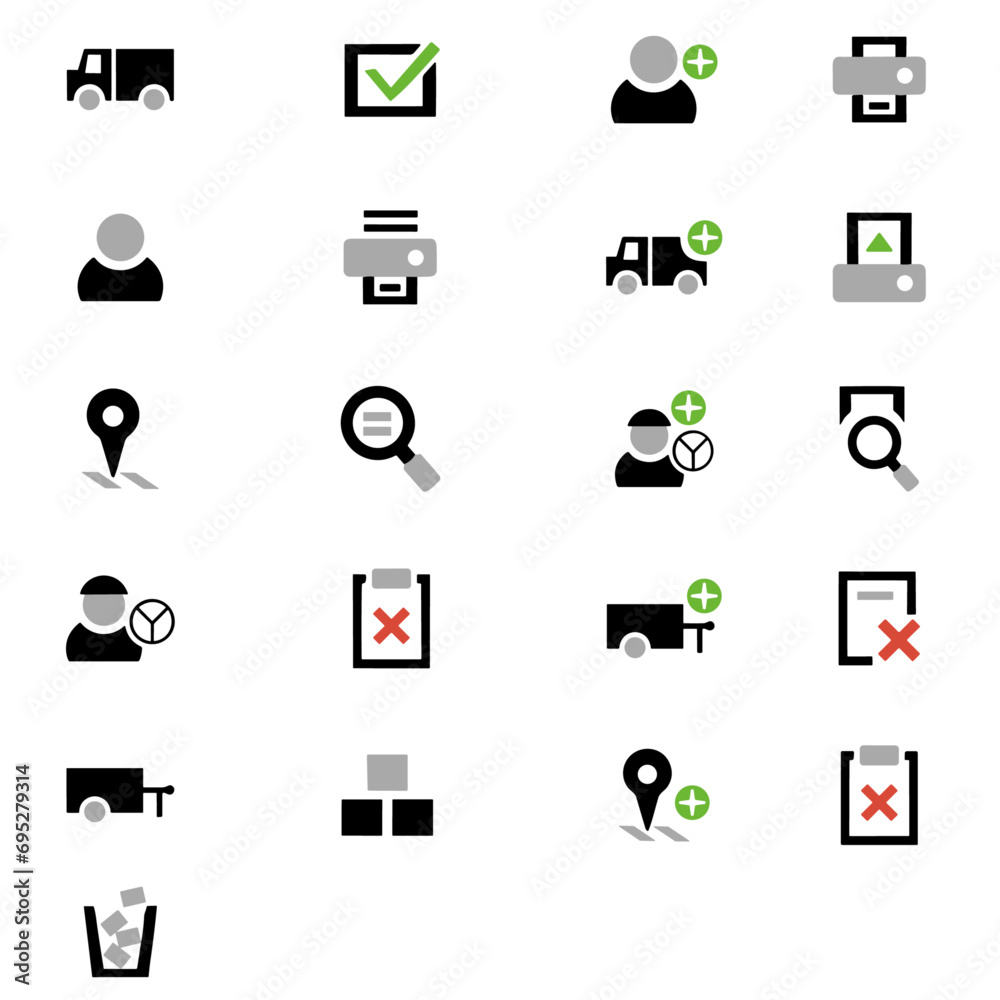 Transportation business and icons sheet