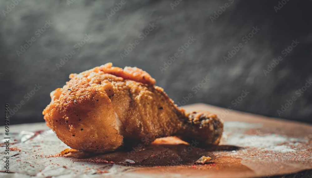 Copy Space image of Classic Southern Fried Chicken on dark background. Copy Space image of Classic Southern Fried Chicken on dark background.