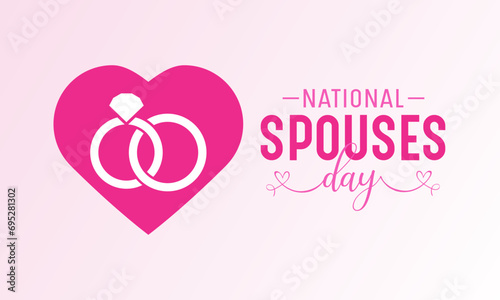 National Spouses Day, January 26. Vector illustration on the theme of Happy Spouse's Day. Holiday concept for banner, poster, card and background design.