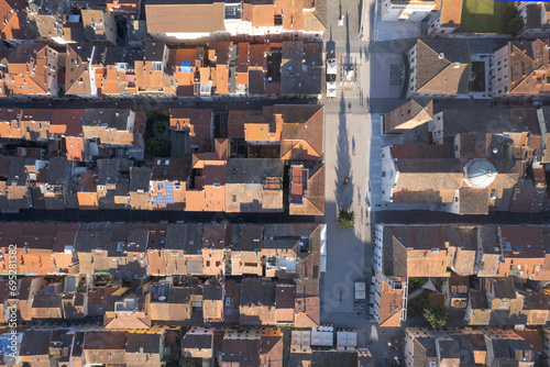 Aerial view of the square of Pietrasanta Versilia Italy photo