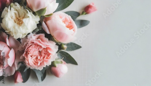 Background of Roses and Flowers - Romantic Concept for Valentine or Mother s Day