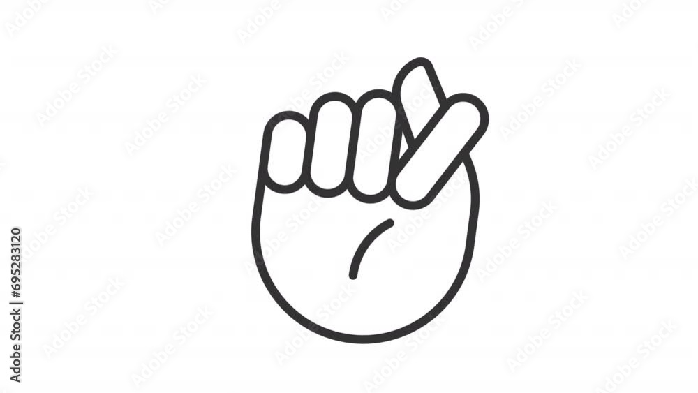 2D black simple thin line animation of fig icon, HD video with transparent background, seamless loop 4K video representing hand gesture. 2D black simple thin line animation of fig icon, HD video with transparent background, seamless loop 4K video representing hand gesture.