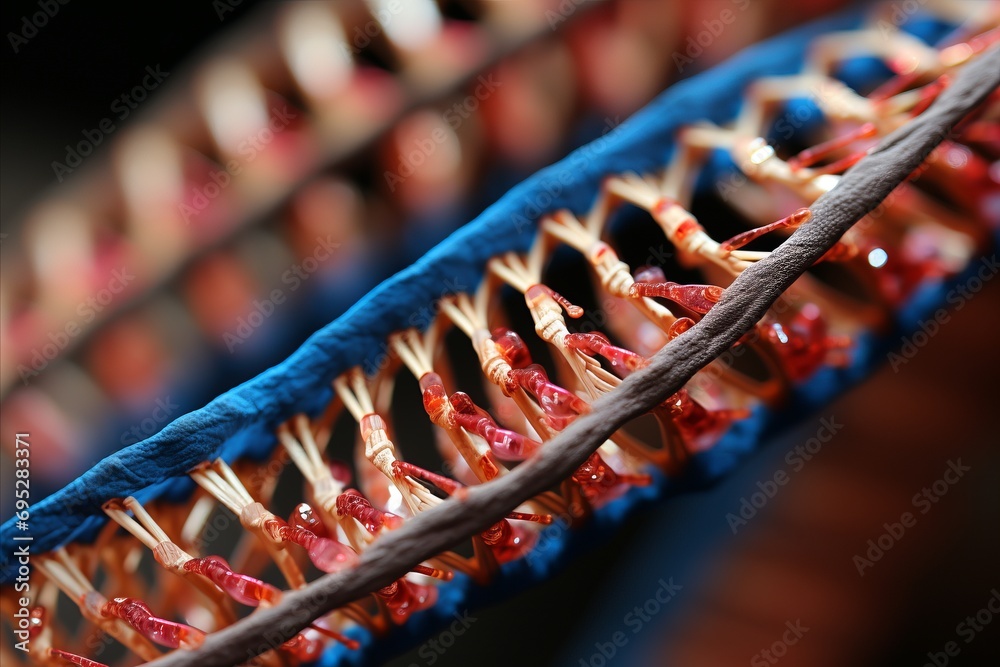 Close Up of Twisting DNA Helices. Abstract Repetitive Pattern on Simple Background Close Up of Twisting DNA Helices. Abstract Repetitive Pattern on Simple Background