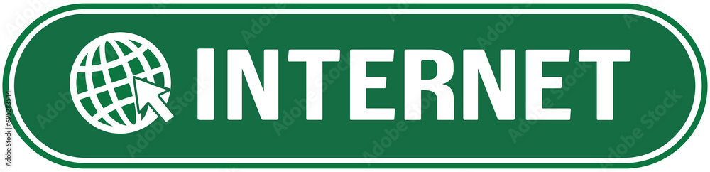 A sign in green color that says : internet A sign in green color that says : internet