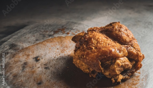 Copy Space image of asty eating with fried chicken