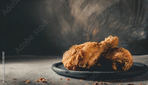 Copy Space image of asty eating with fried chicken photo