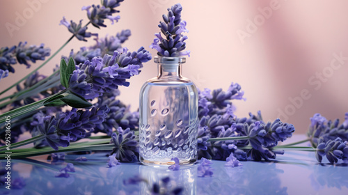 Lavender essential oil in a bottle