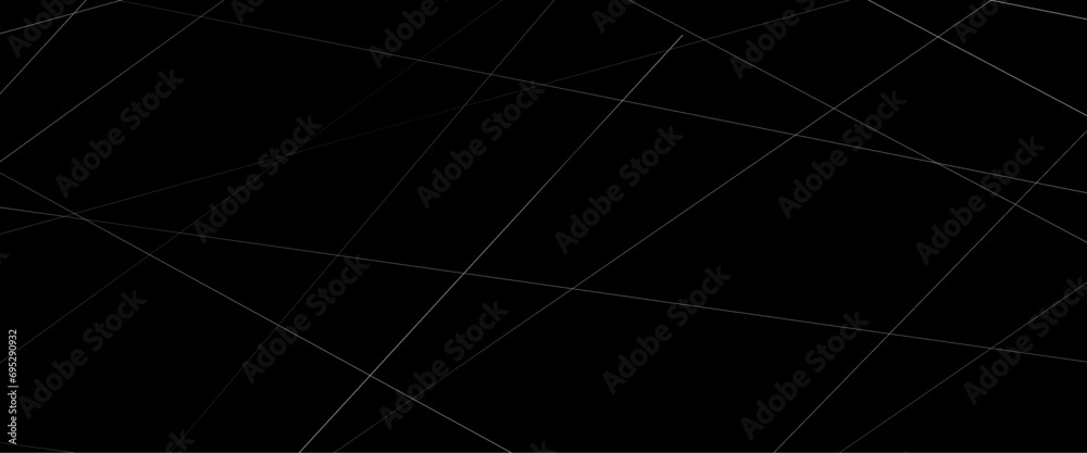 Vector abstract dark background of intersecting lines in black colors, black with white lines, triangles background modern design.