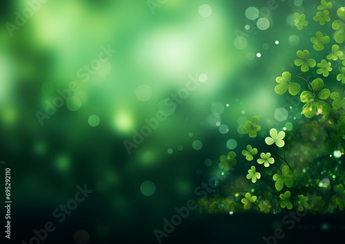 St. patrick's day abstract green bokeh background