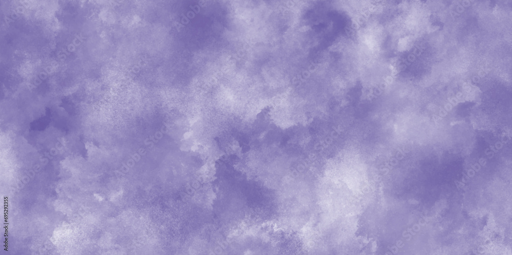 Violet ink and watercolor textures on white paper background. Paint leaks and ombre effects.Calm nature natural background design.Magenta sky with white clouds background-color effect.