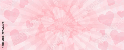 バレンタインに使えるピンクのハートのベクター背景画像 photo