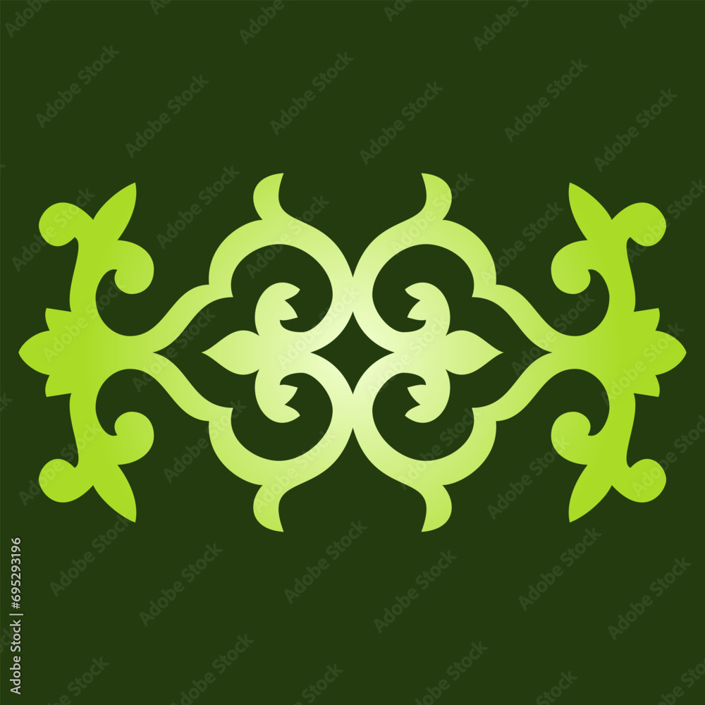 Round Pattern Mandala. Abstract design of Persian, Islamic, Turkish, Arabic vector circle floral ornamental border. Abstract Asian elements of Kazakh Round Pattern Mandala. Abstract design of Persian, Islamic, Turkish, Arabic vector circle floral ornamental border. Abstract Asian elements of Kazakh