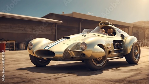 a classic vintage racing car from the golden era of motorsports ai generated