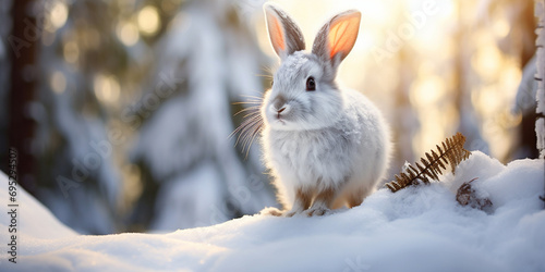 Bunny Snow Image .The Enchanting Beauty of a Bunny Amidst the Snow .