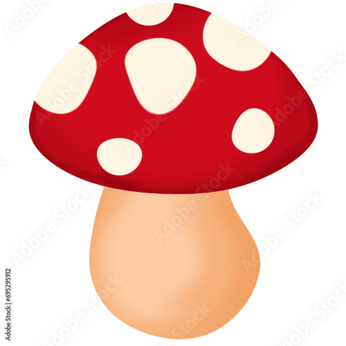 red mushroom in a hand
