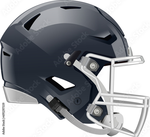 Dark Gray modern realistic helmet for American Football