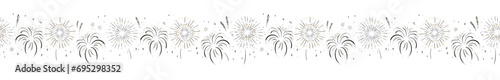 Fun hand drawn doodle fireworks, seamless pattern, great for textiles, wrapping, banner, wallpapers - vector design photo