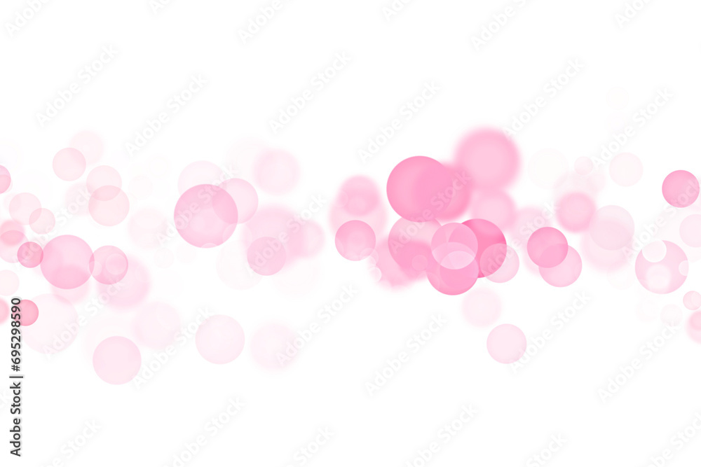ピンク色と白色の玉ボケが重なる抽象的な背景
