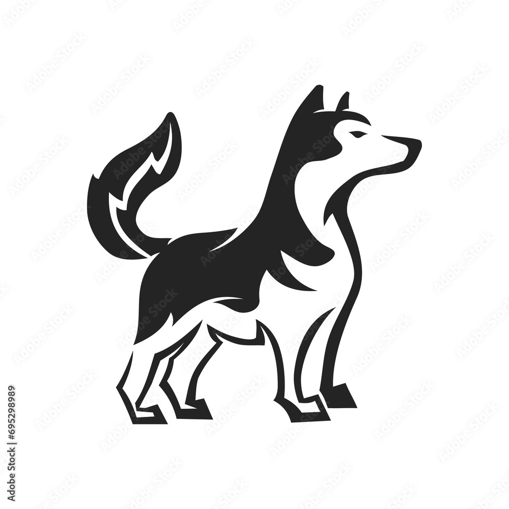 Siberian Husky Logo template Isolated. Brand Identity. Icon Abstract Vector graphic