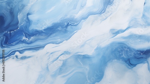 Luxurious abstract blue, white marble texture. Generative AI